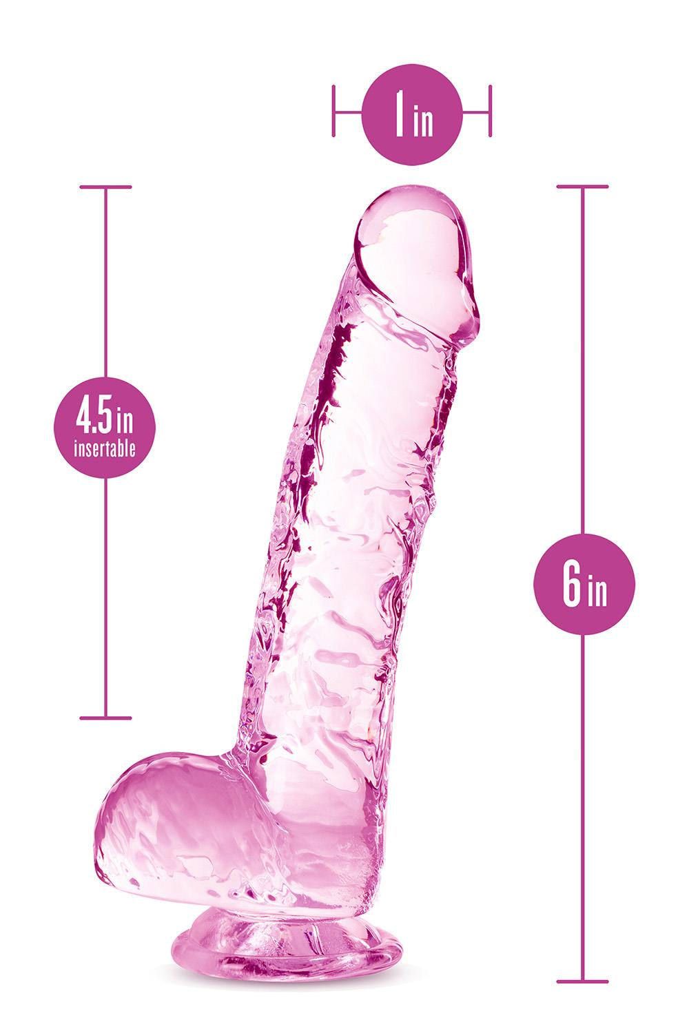 Gode ventouse réaliste (crystalline dildo)