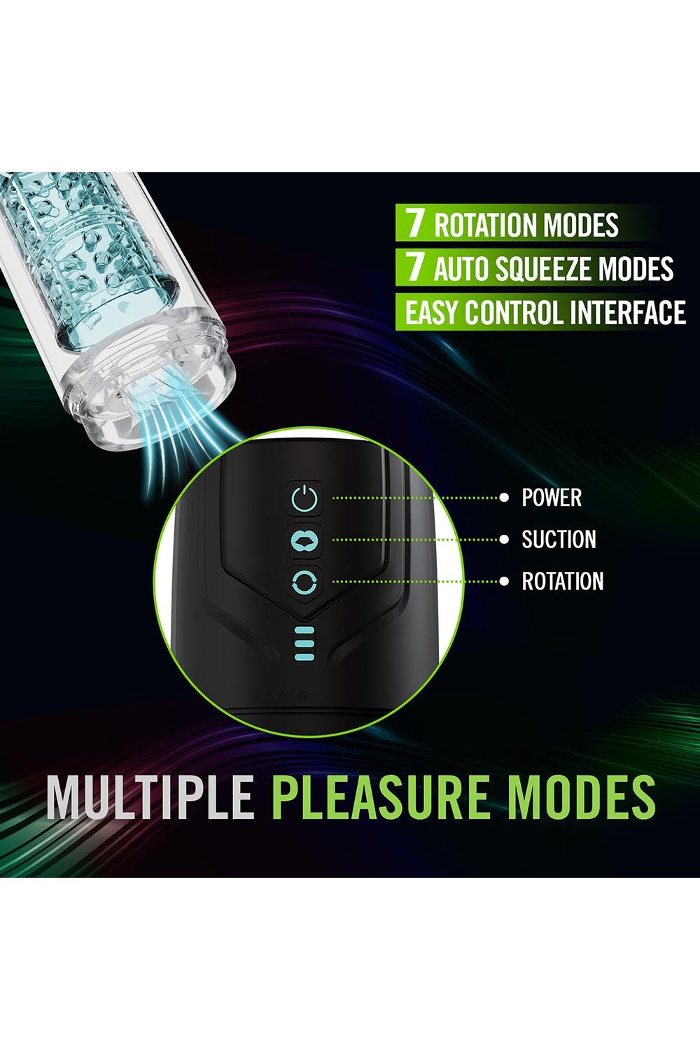 Masturbateur automatique avec rotation et succion (Whirlwind Pro)