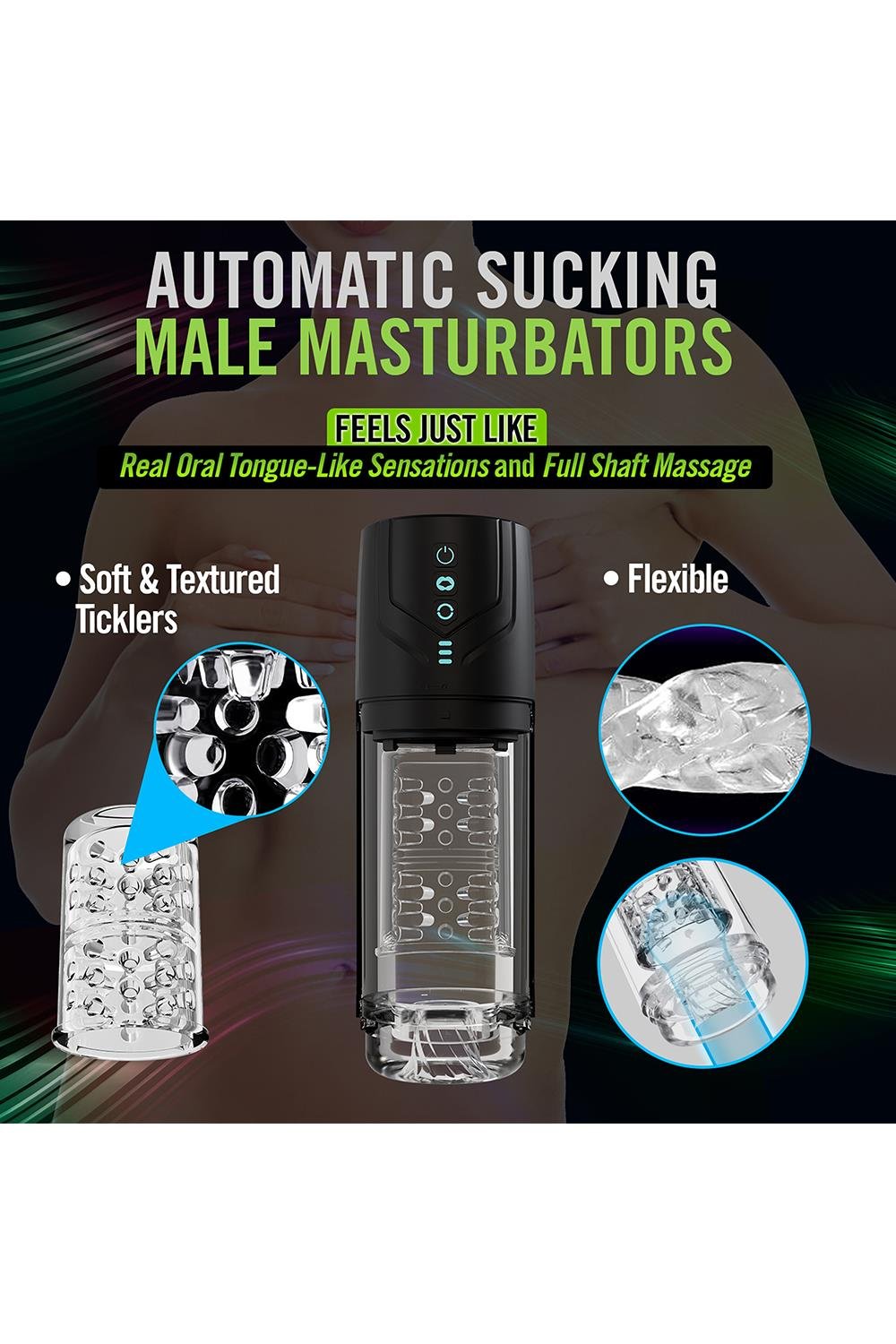 Masturbateur automatique avec rotation et succion (Whirlwind Pro)
