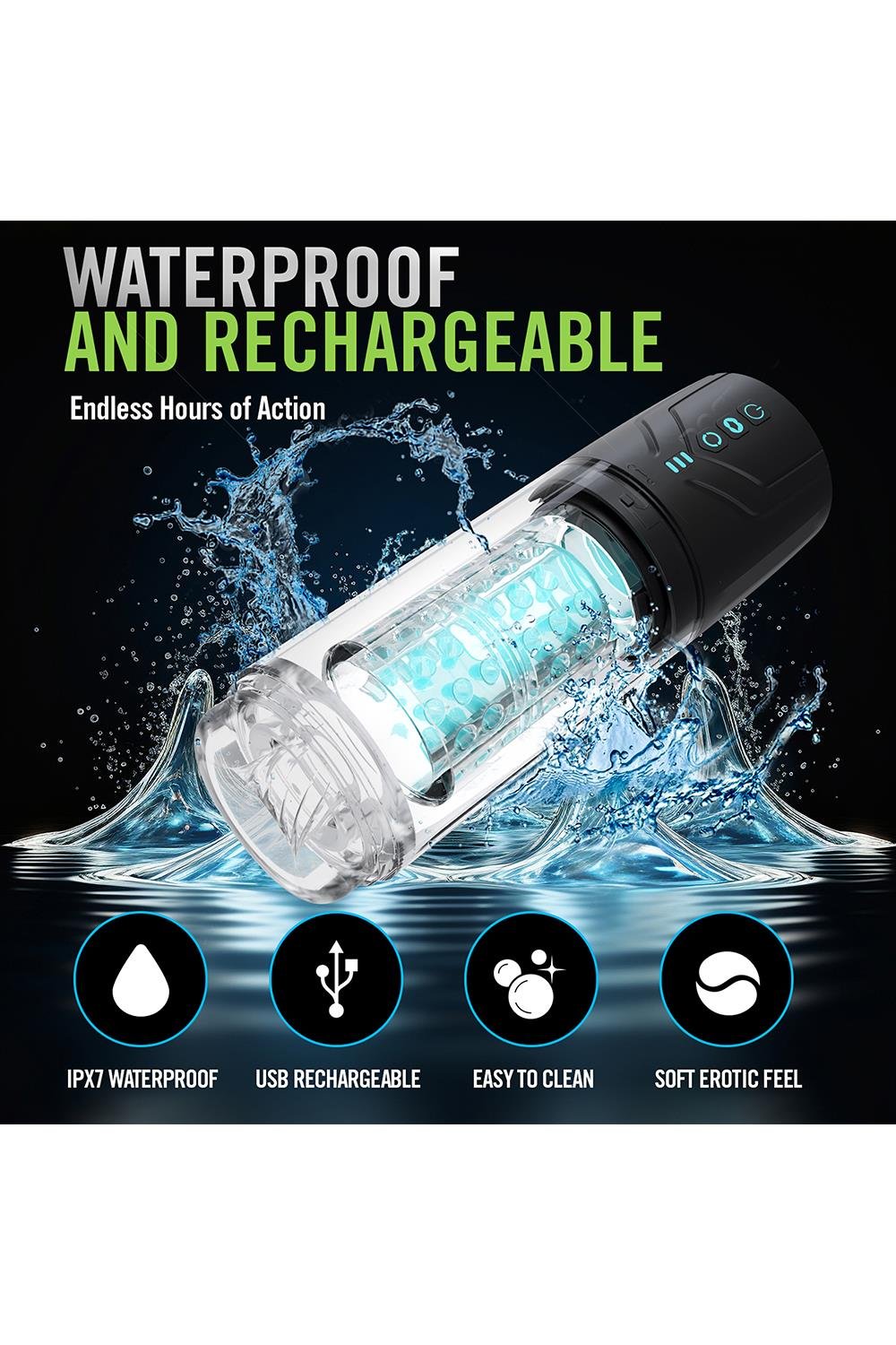 Masturbateur automatique avec rotation et succion (Whirlwind Pro)