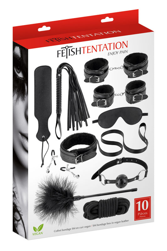 Coffet bondage SM en cuir vegan ( 10 pièces )
