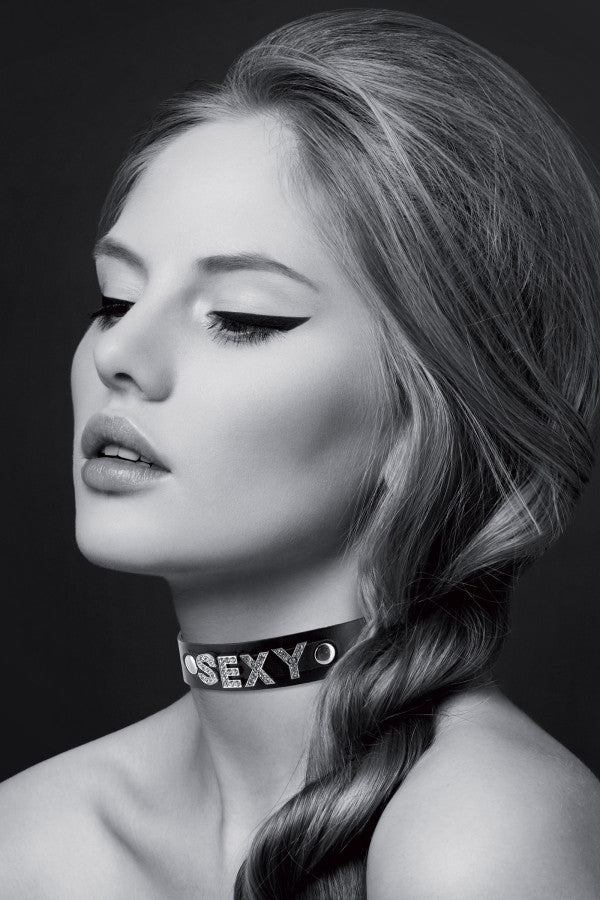 Collier ras de cou ajustable en cuir véritable
