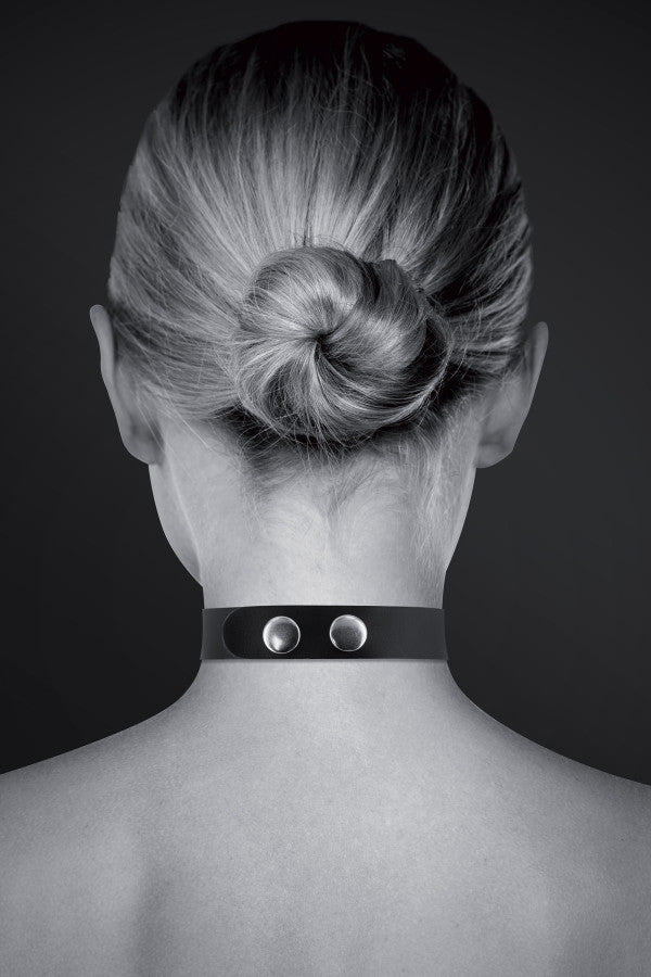 Collier ras de cou ajustable en cuir véritable