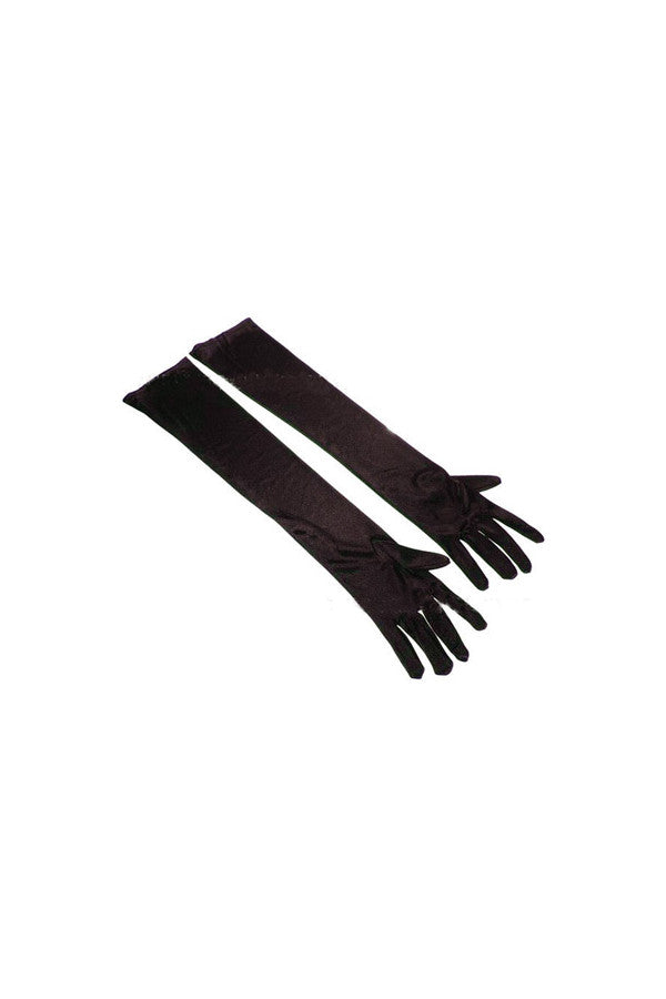 Gants longs rouge ou noir satin