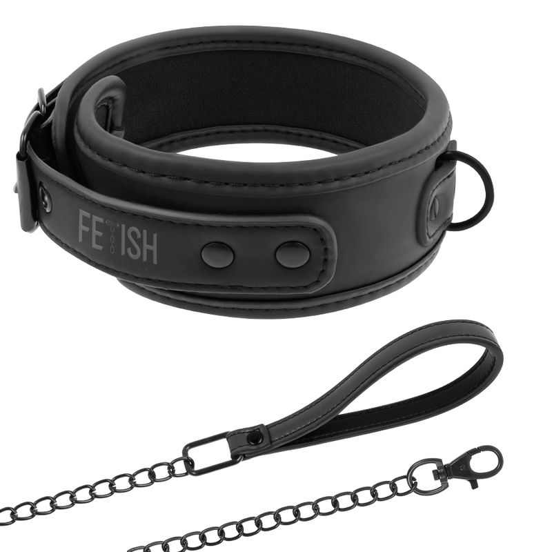 Collier et laisse en cuir végan