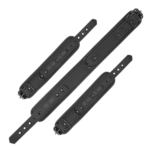 Collier et menottes en cuir végétal avec doublure en néoprène