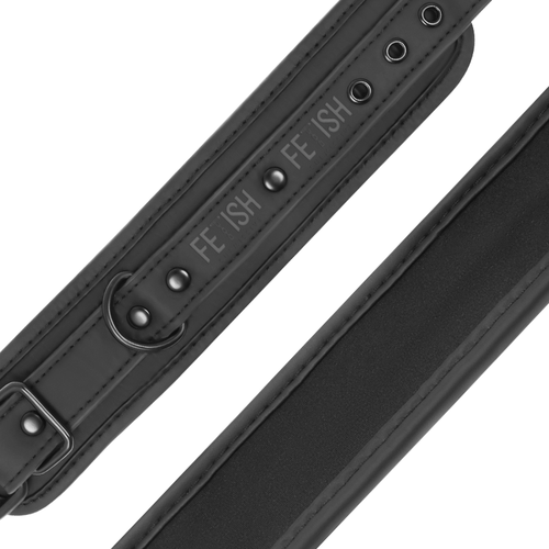 Collier et menottes en cuir végétal avec doublure en néoprène