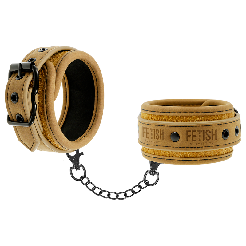 Attaches poignets en cuir végan avec doublure néoprène