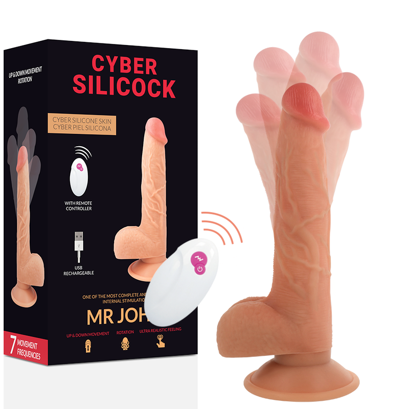Gode ventouse réaliste avec rotation et mouvement de va et vient ( MR John )
