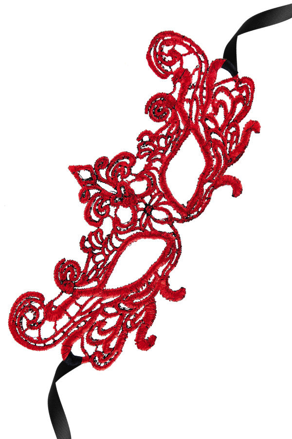 Masque rouge en dentelle (voie lactée)
