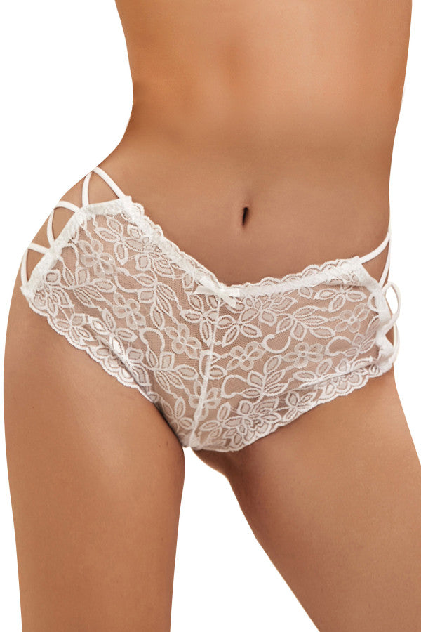 Panty dentelle blanc