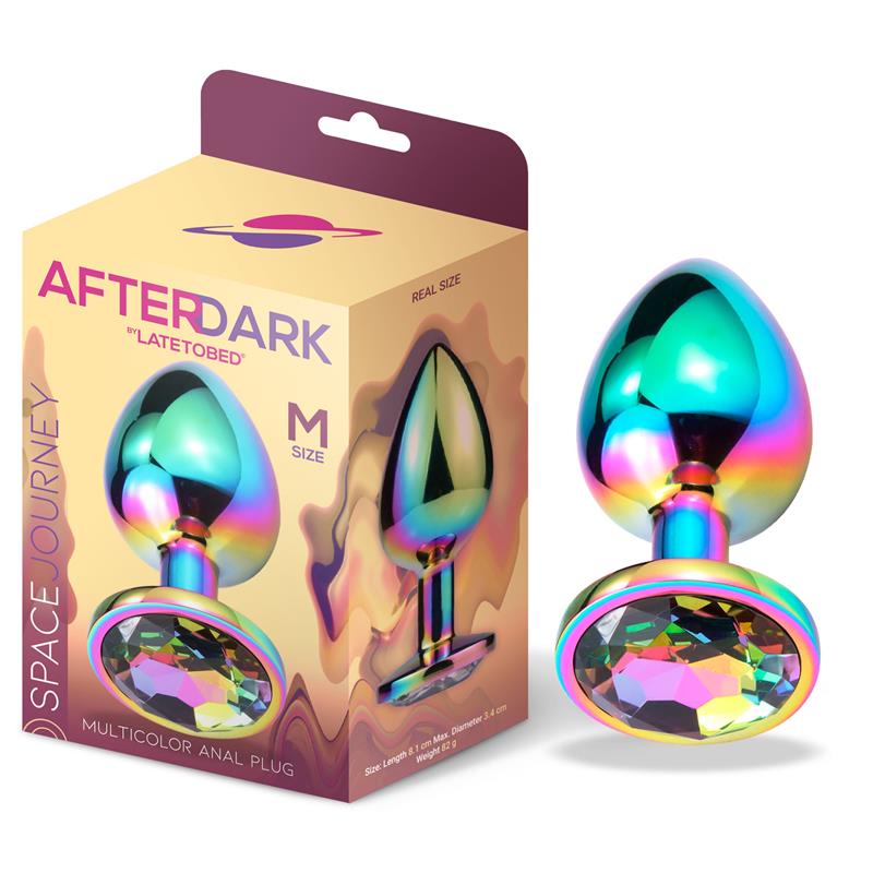 plug en métal multicolore avec diamant