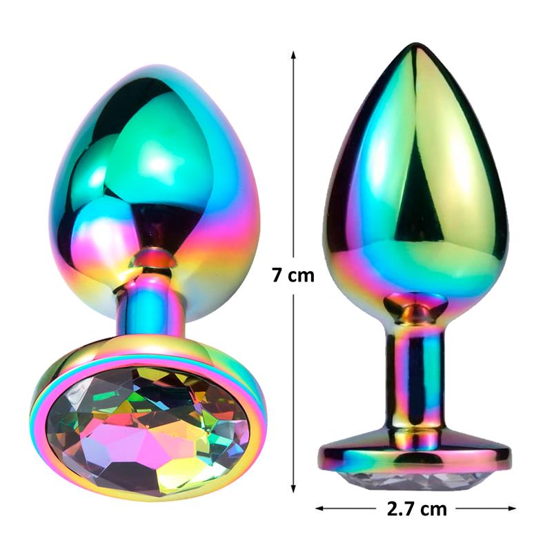 plug métal multicolore avec diamant