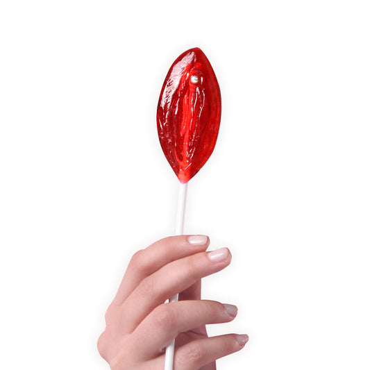 Sucette en forme de vagin à la fraise