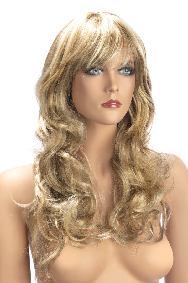 Perruque longue blonde avec mèches World Wigs