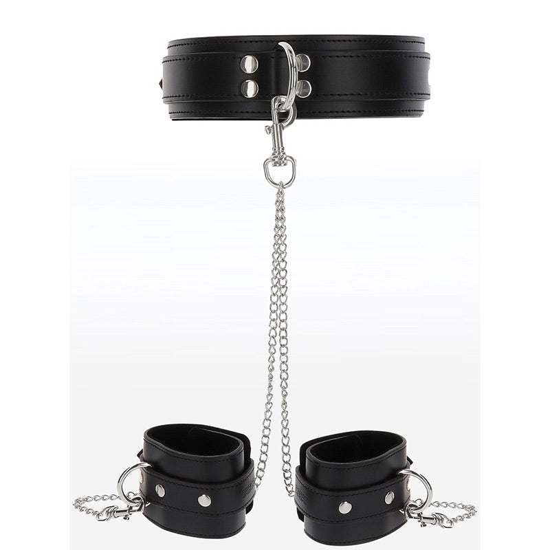 Collier avec menottes et chaine argenté