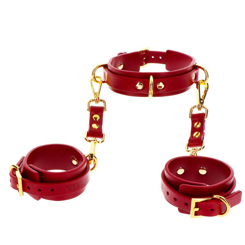 TABOOM-BONDAGE-D-RING-COLLAR-DELUXE-WRIST-CUFFS