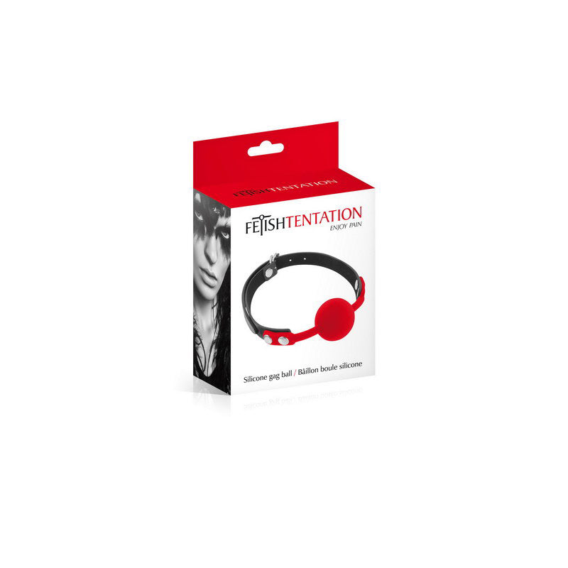 baillon boule silicone rouge