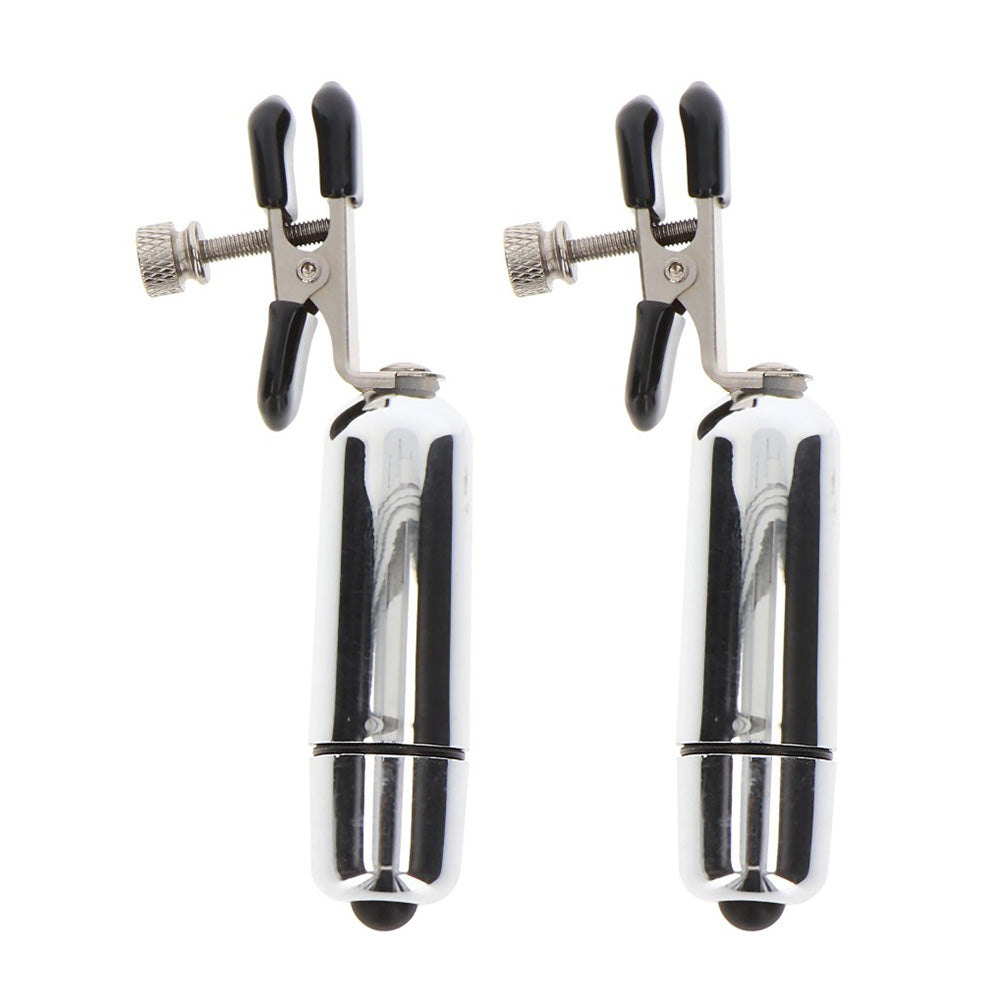 ADJUSTABLE VIBRATING CLAMPS NIPPLE PLAY SILVER