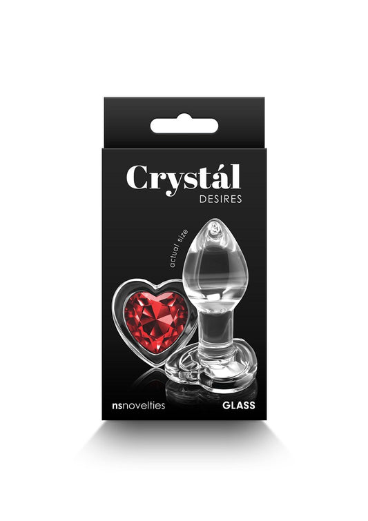 Plug en verre avec diamant rouge  coeur