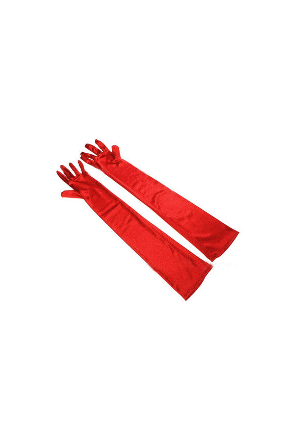 Gants longs rouge ou noir  satin