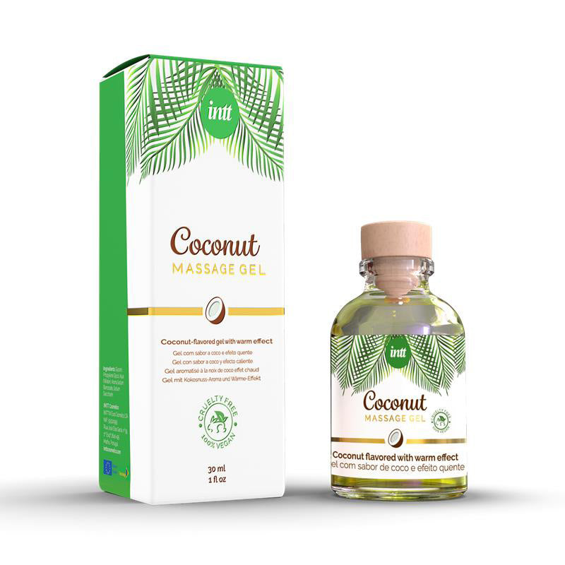 Gel de massage aromatisé goût noix de coco VEGAN.