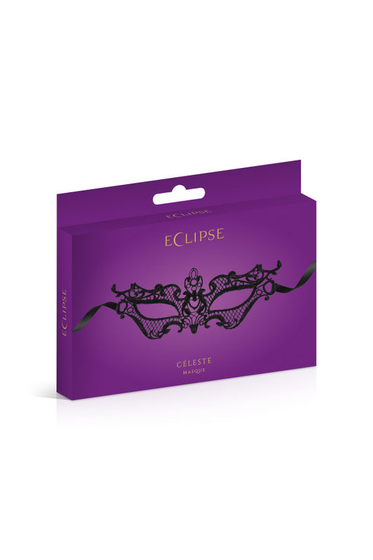 Masque noir en dentelle (céleste)