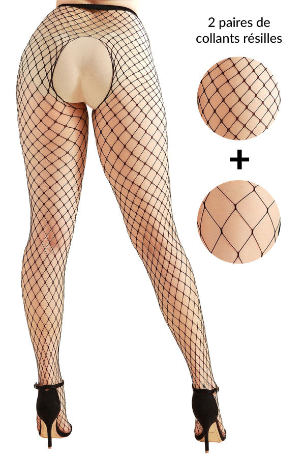 Collants grandes résilles ( pack de 2 collants )